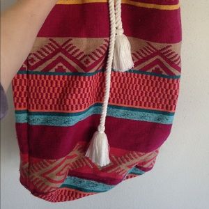 AEO | Bright Boho Tassel Bucket Backpack